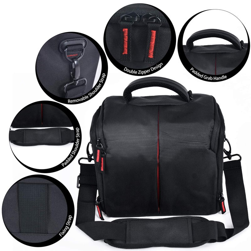 FOSOTO Camera Case Bag Compatible for Nikon D3300 D3400 D5300 D5500 D5600 D7200 D7100 D500 D90 D60 D750 D810 D610,Canon EOS Rebel T5i T6 T7i XT SL1 T3i T4 70D 80D 5D Mark 6D 7D,Sony a99II SLR Camera - Image 5
